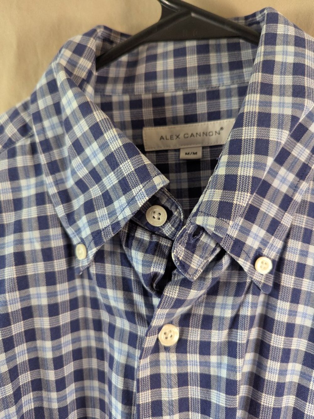 Alex Cannon blue plaid shirt
